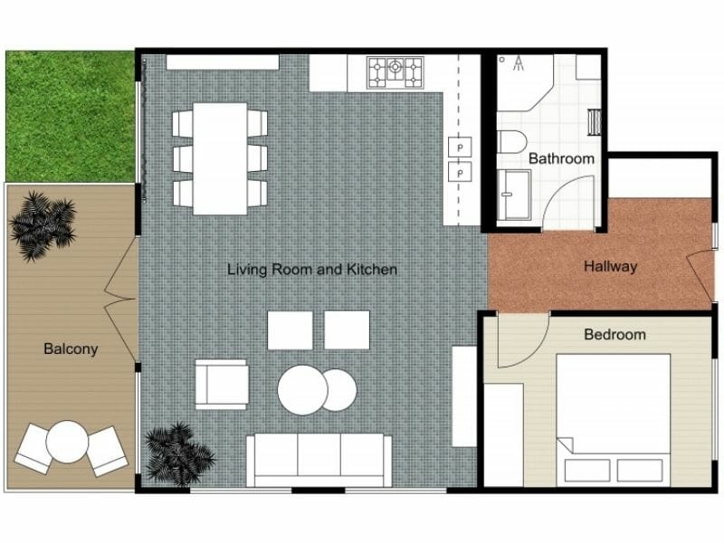 2D Site Plan Style With Materials