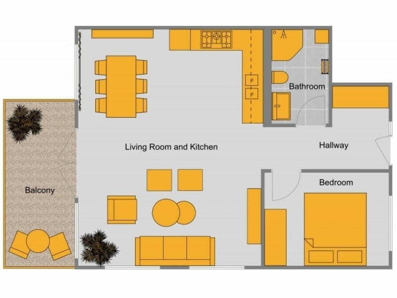 3D Floor Plan Profile Yellow