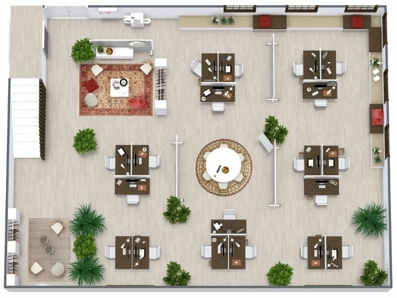 Office 3D Floor Plan Layout