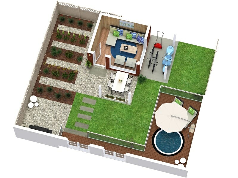 Outdoor Living Ideas Garden Shed 3D Site Plan