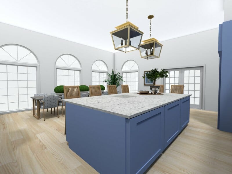 Rectangular kitchen island