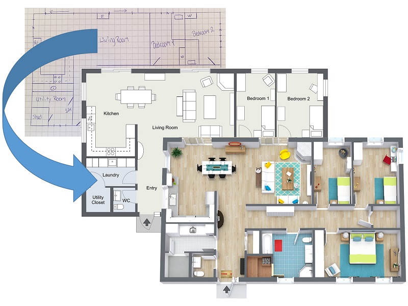 RoomSketcher Draw a Floor Plan from a Sketch