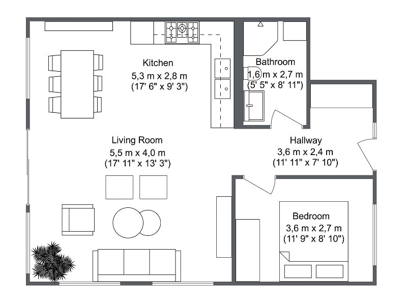 RoomSketcher Room Dimensions