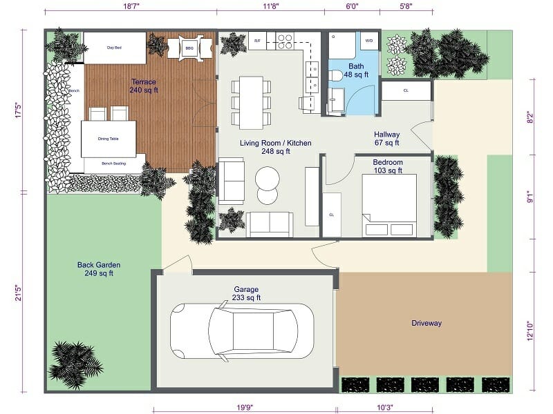 RoomSketcher Site Plan Software 2D Site Plan