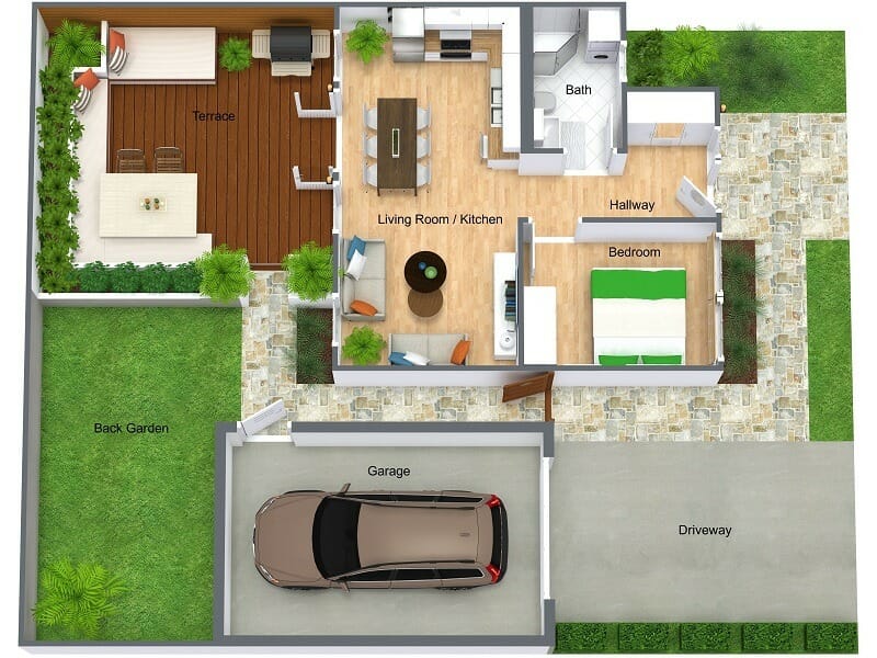 RoomSketcher Site Plan Software 3D Site Plan